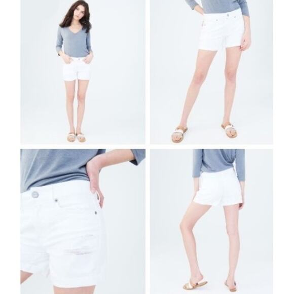 Aeropostale Distressed Denim Tomboy Shorts Size 4 White Measurements Included - Picture 12 of 12